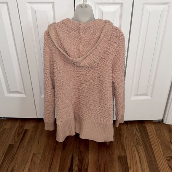New Directions Slouchy Hooded Sweater with Drawstrinfs Mauve Pink Medium M - Picture 3 of 5